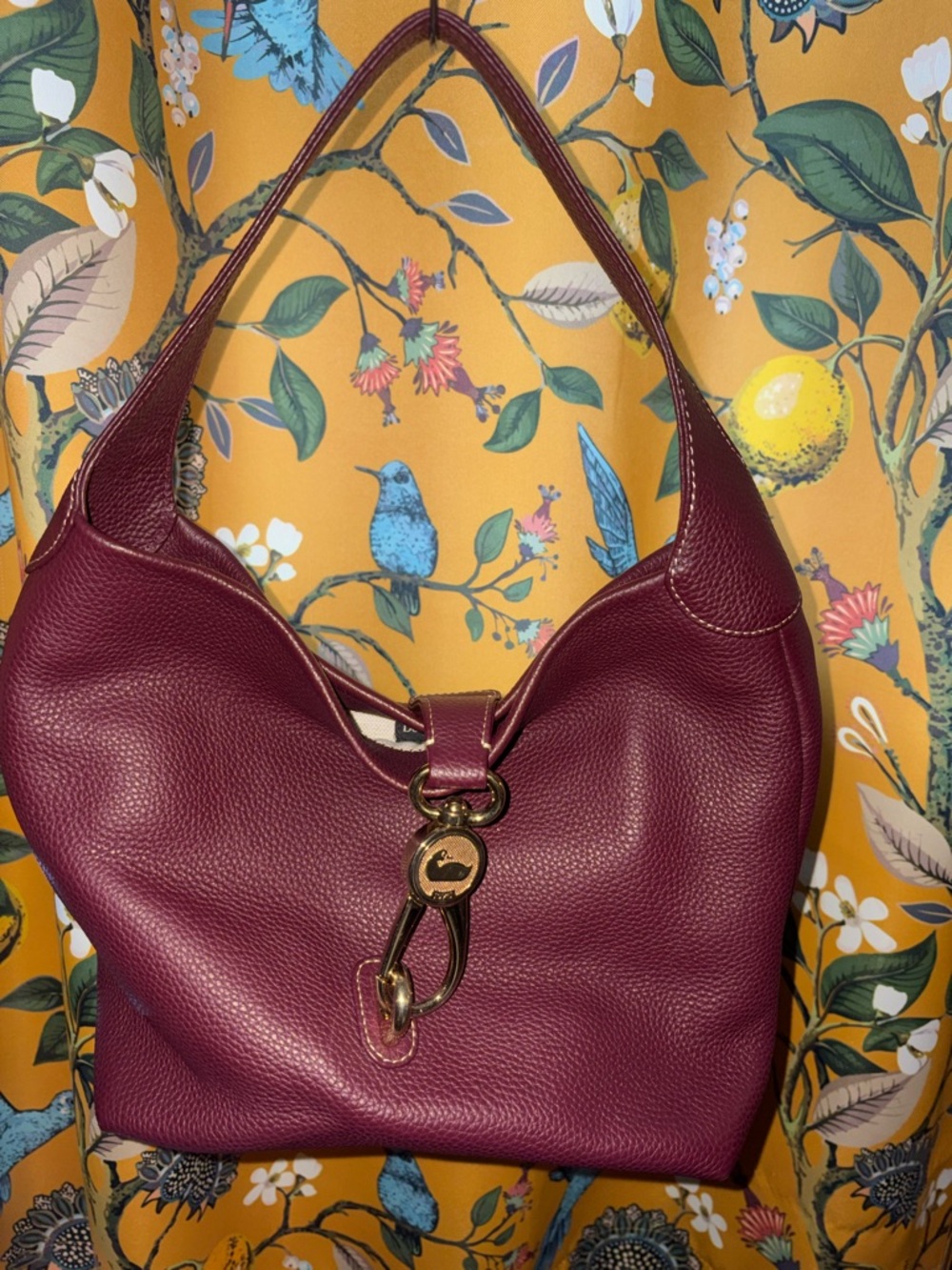 Dooney and Bourke Plum Leather Hobo Bag
